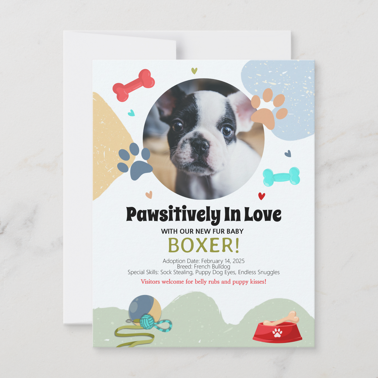 New Puppy Announcement Card