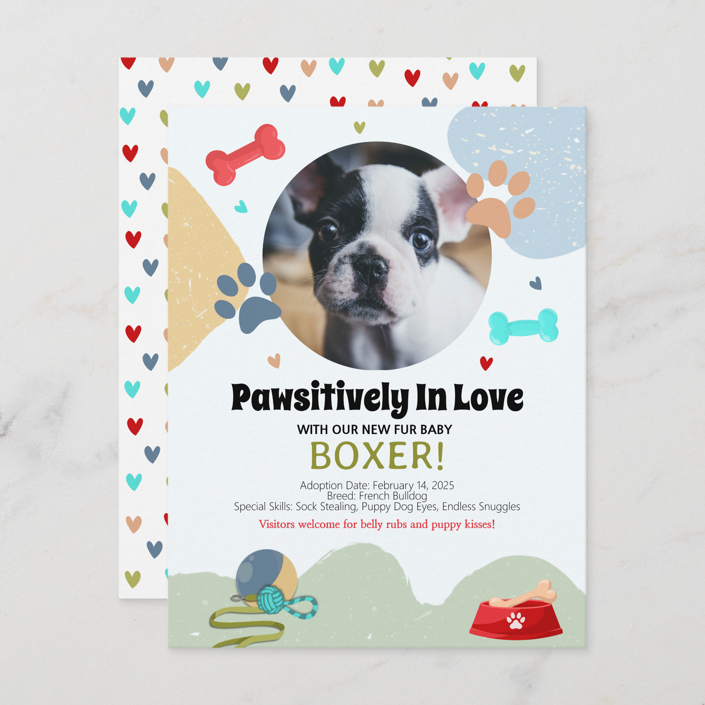 New Puppy Announcement Card