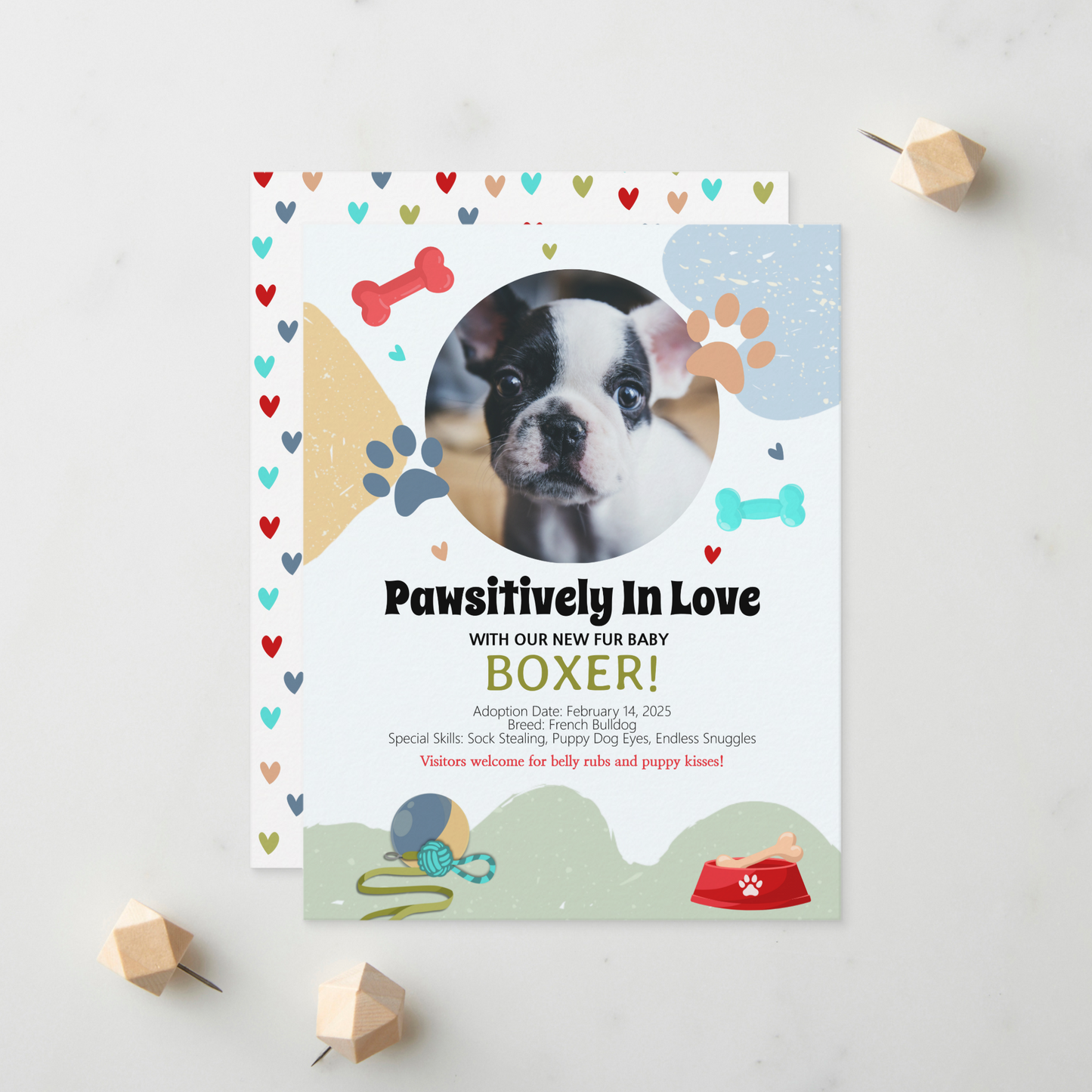 New Puppy Announcement Card