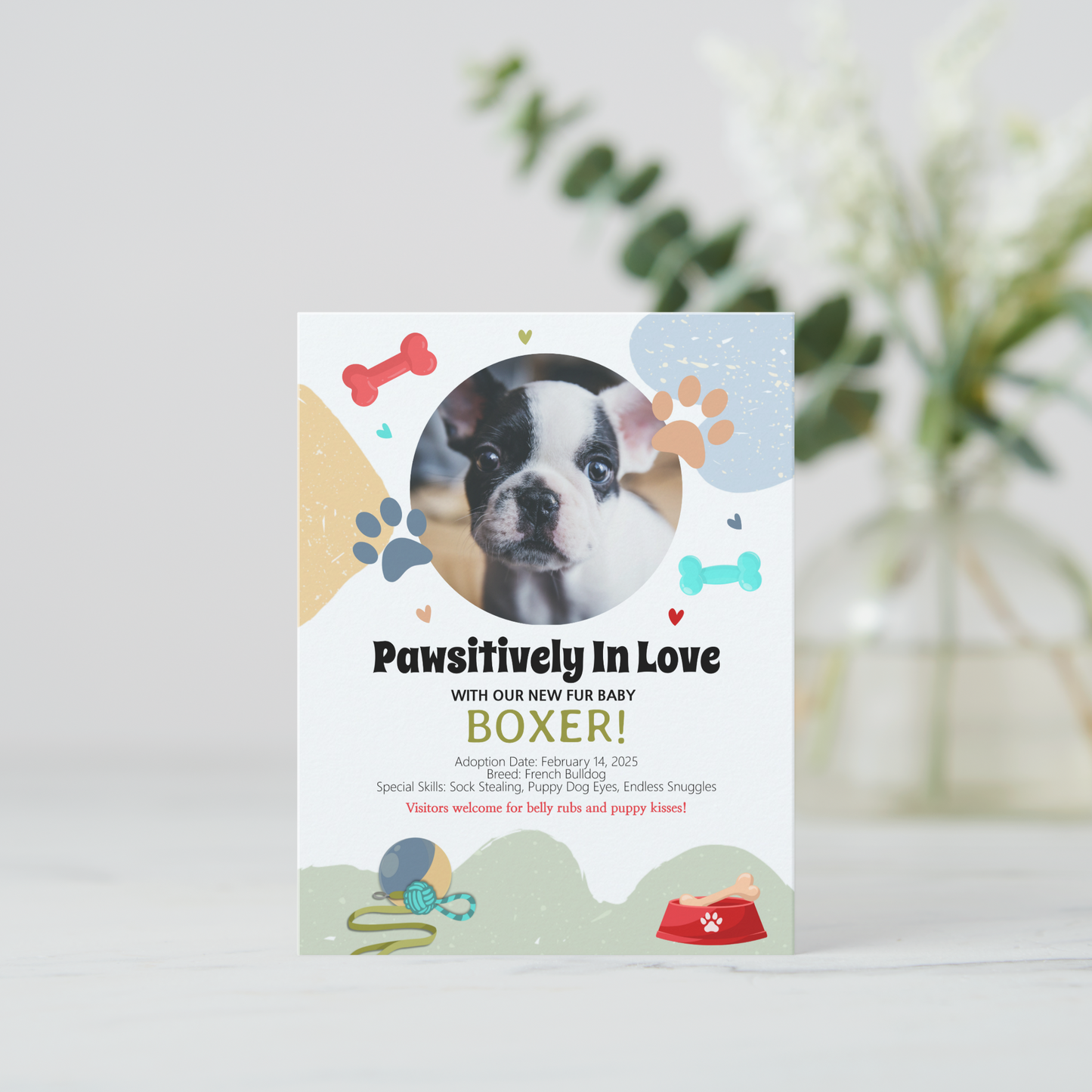 New Puppy Announcement Card