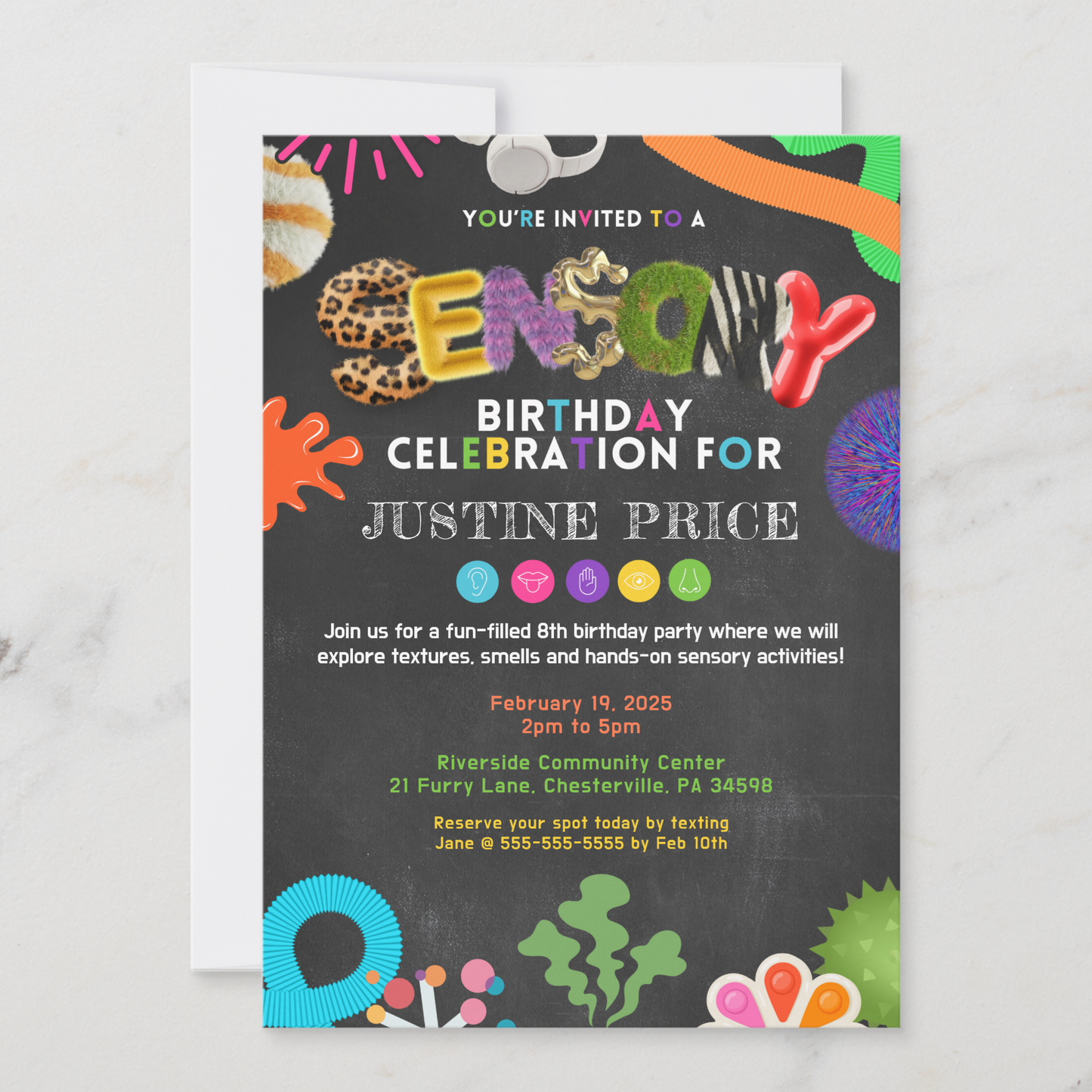 Sensory Birthday Celebration Invitation