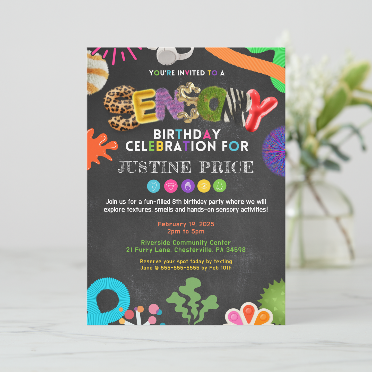 Sensory Birthday Celebration Invitation