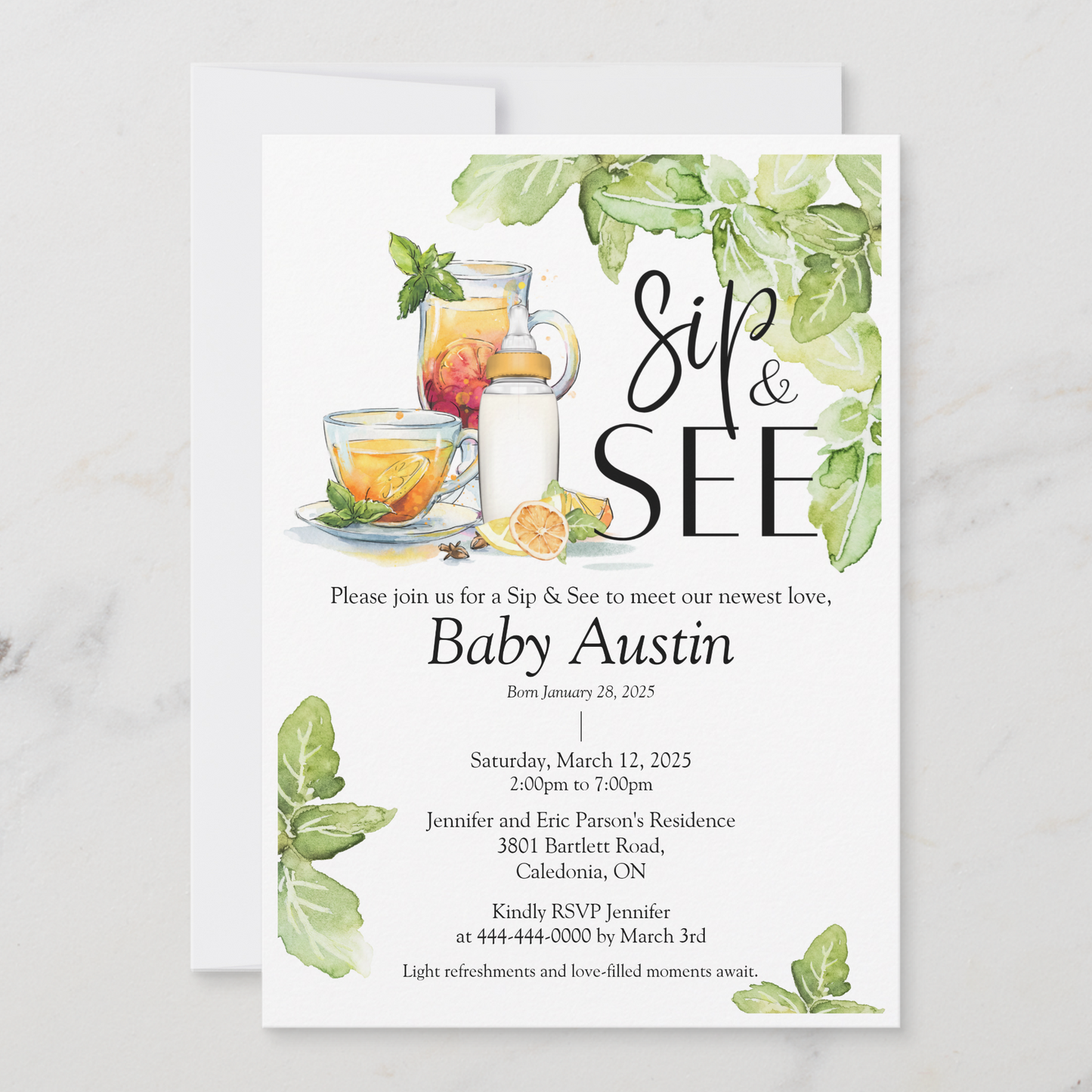 Sip & See Meet The Baby Invitation