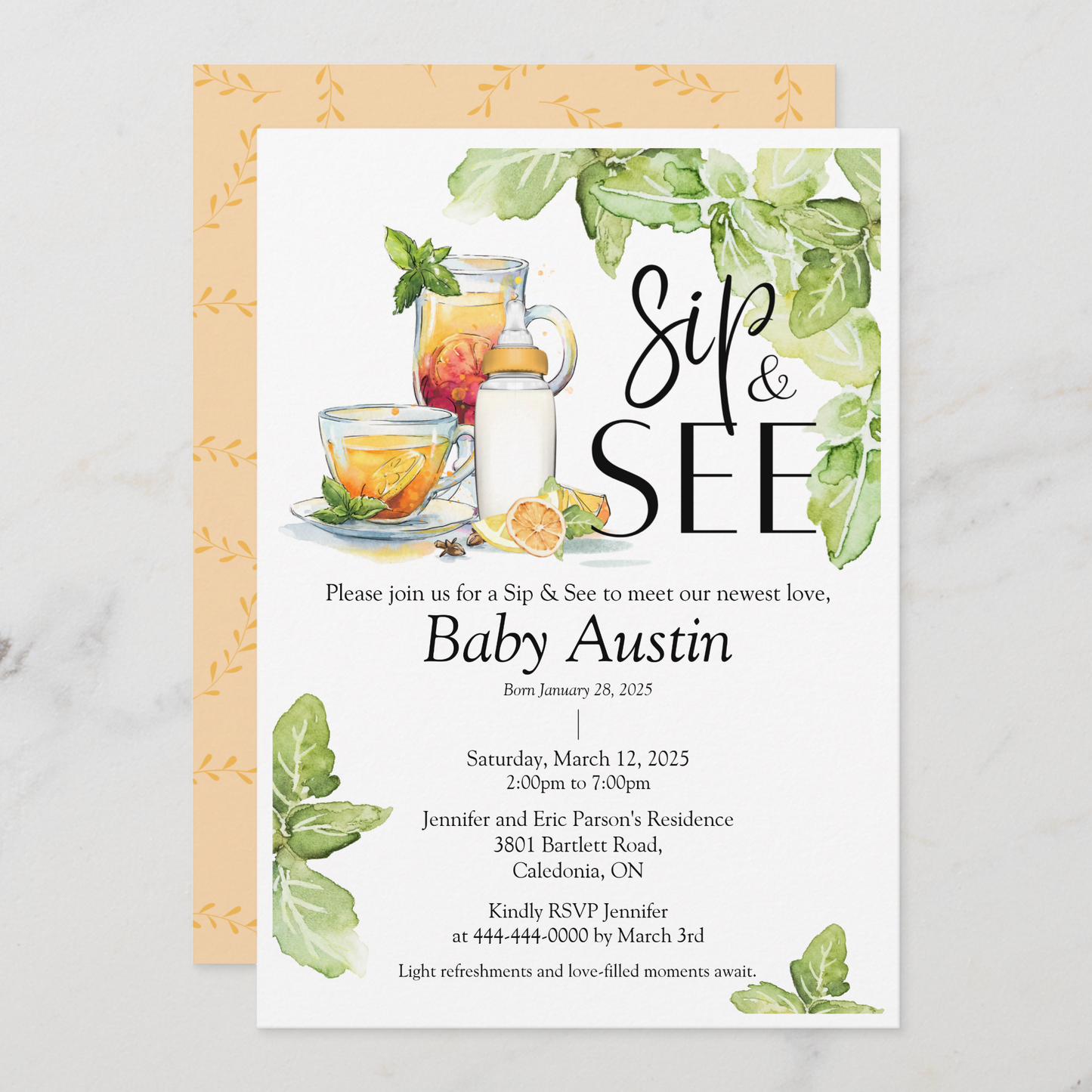 Sip & See Meet The Baby Invitation