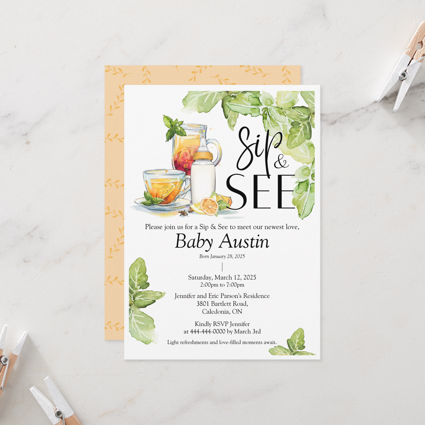 Sip & See Meet The Baby Invitation