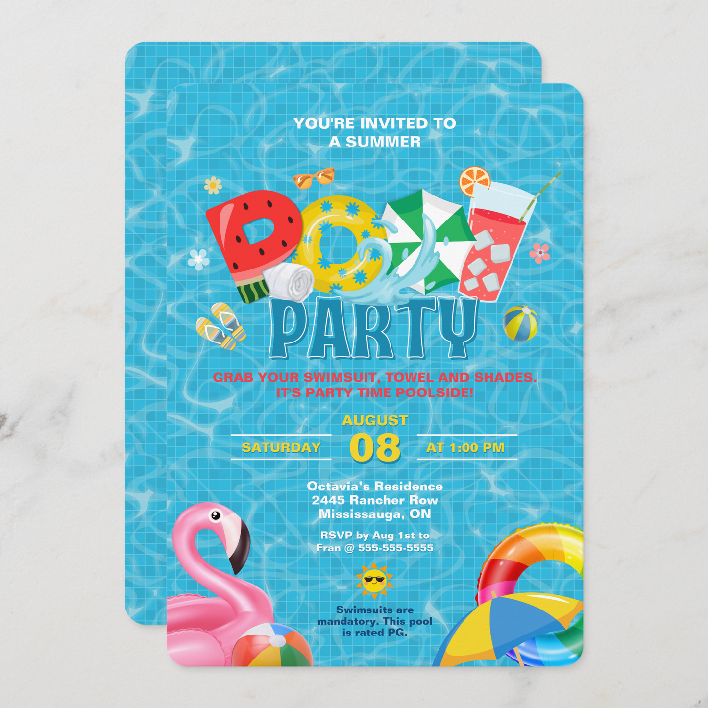 Splish Splash Pool Party Invitation