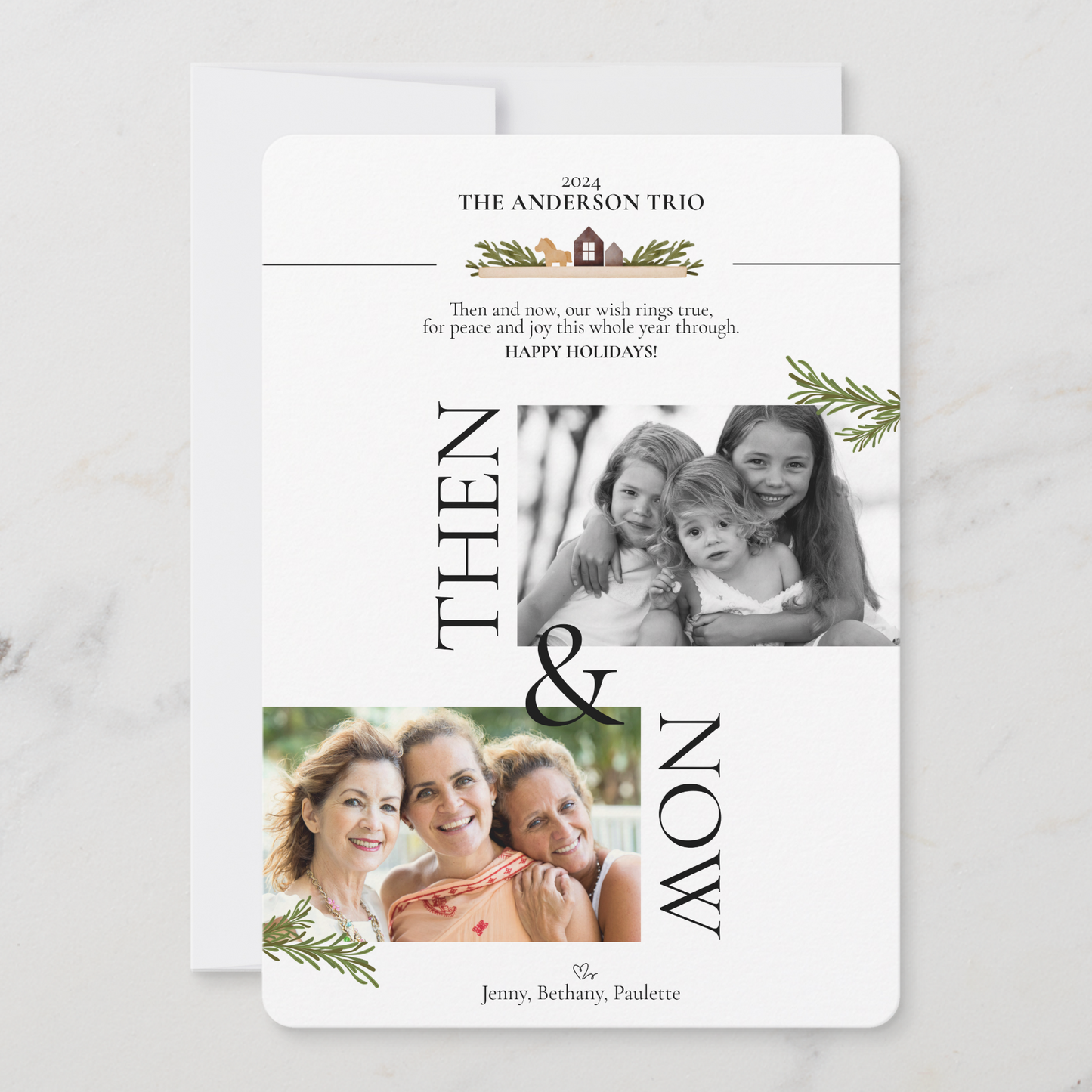 Then & Now Holiday Photo Card