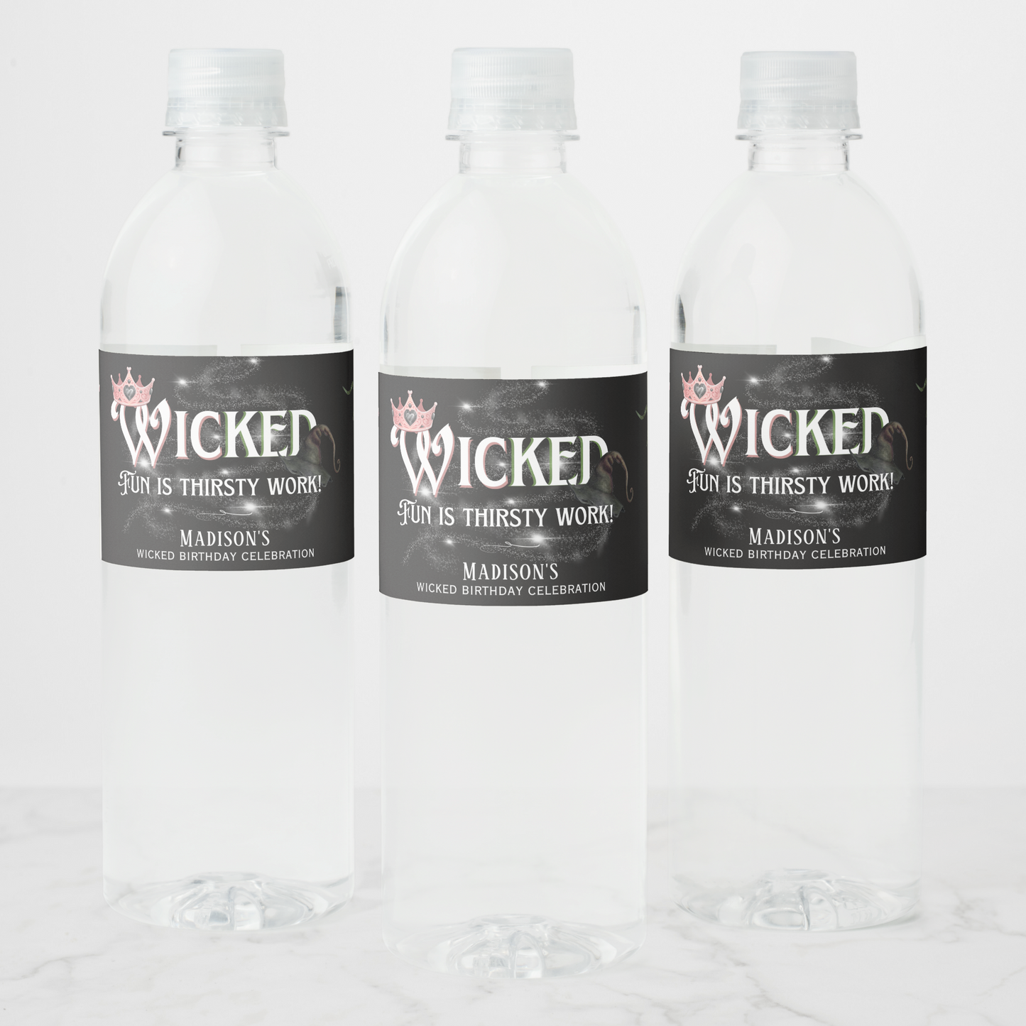 Wicked Fun Is Thirsty Work Water Bottle Label