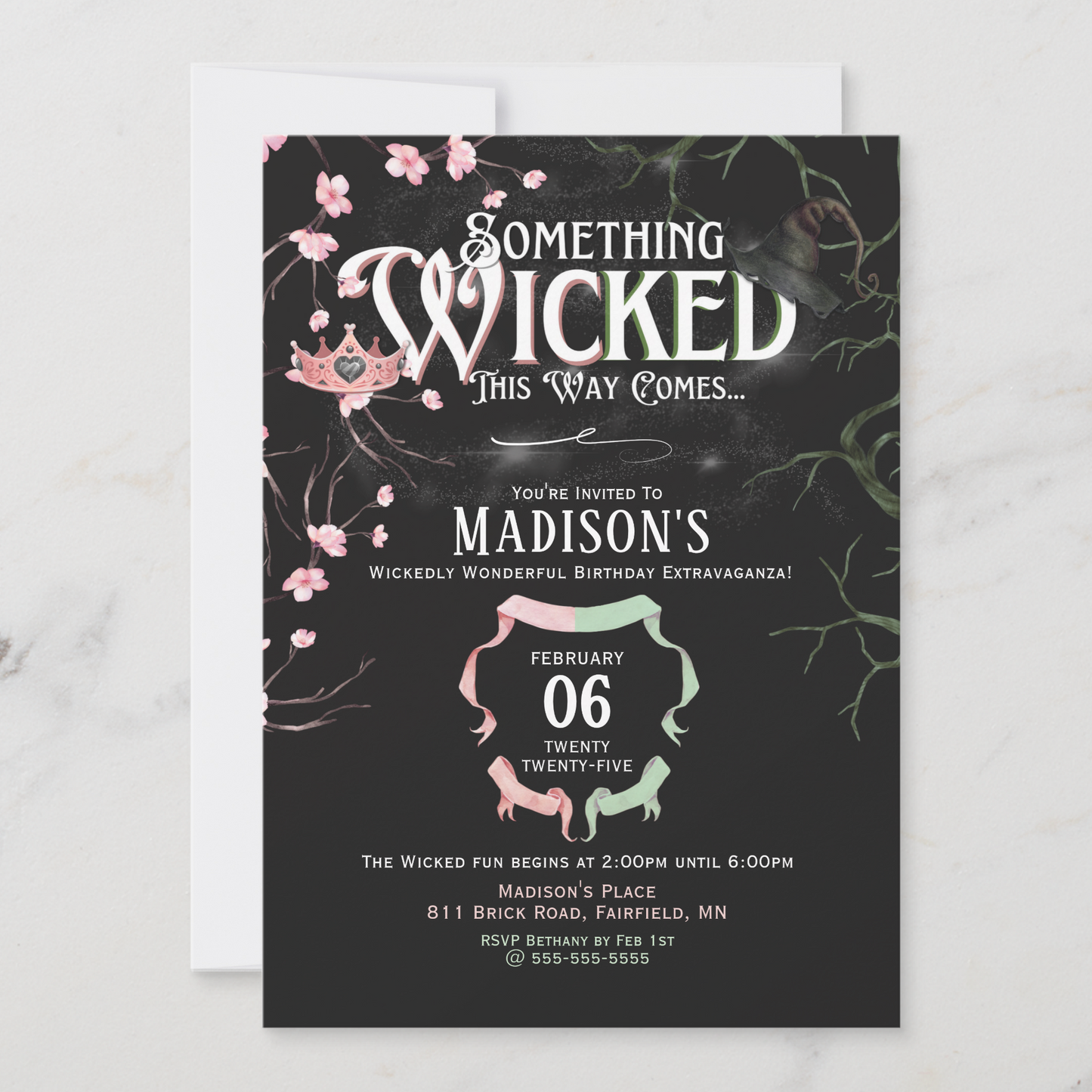 Wicked Theme Birthday Invitation