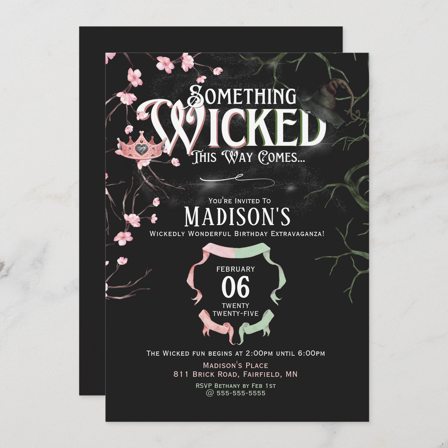 Wicked Theme Birthday Invitation