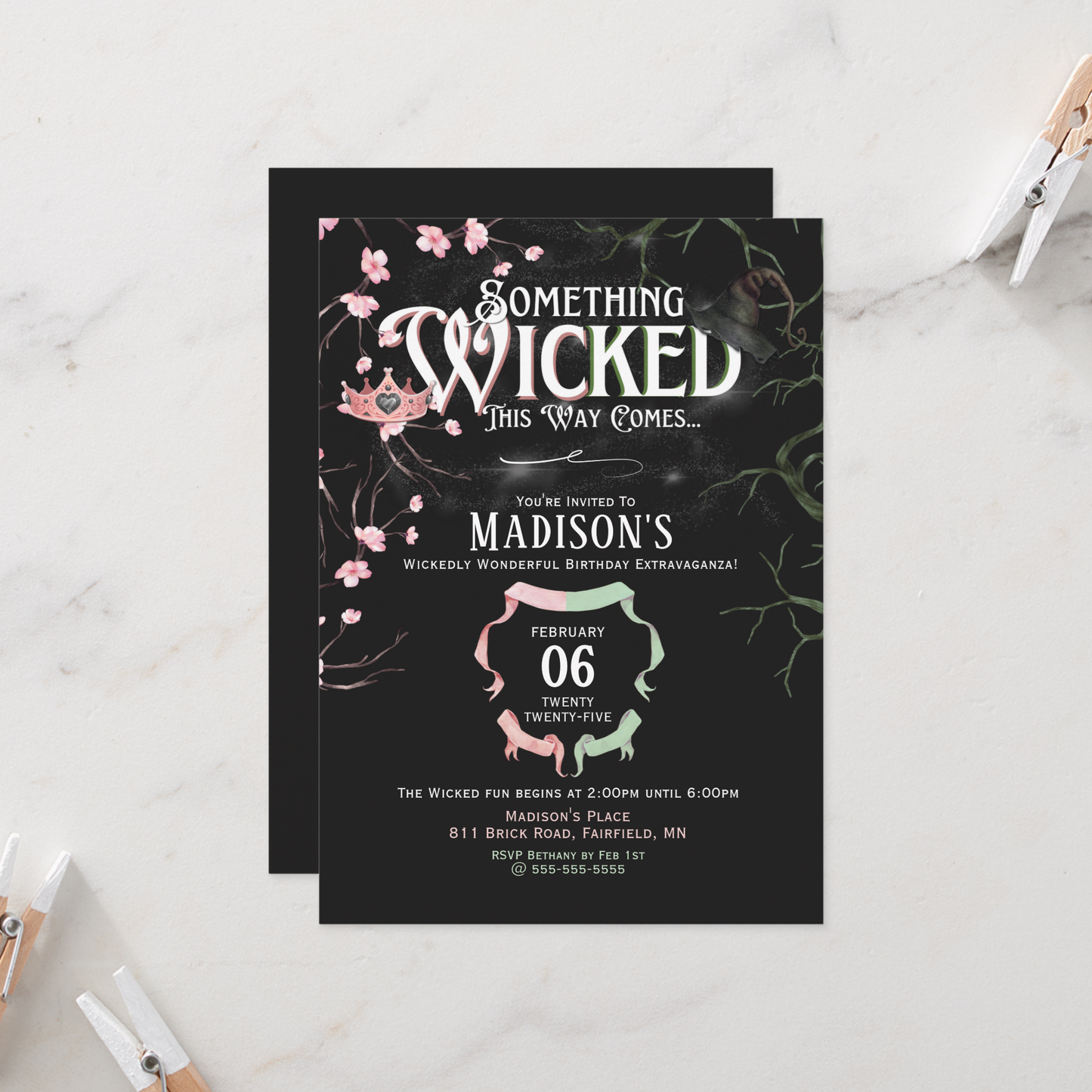 Wicked Theme Birthday Invitation