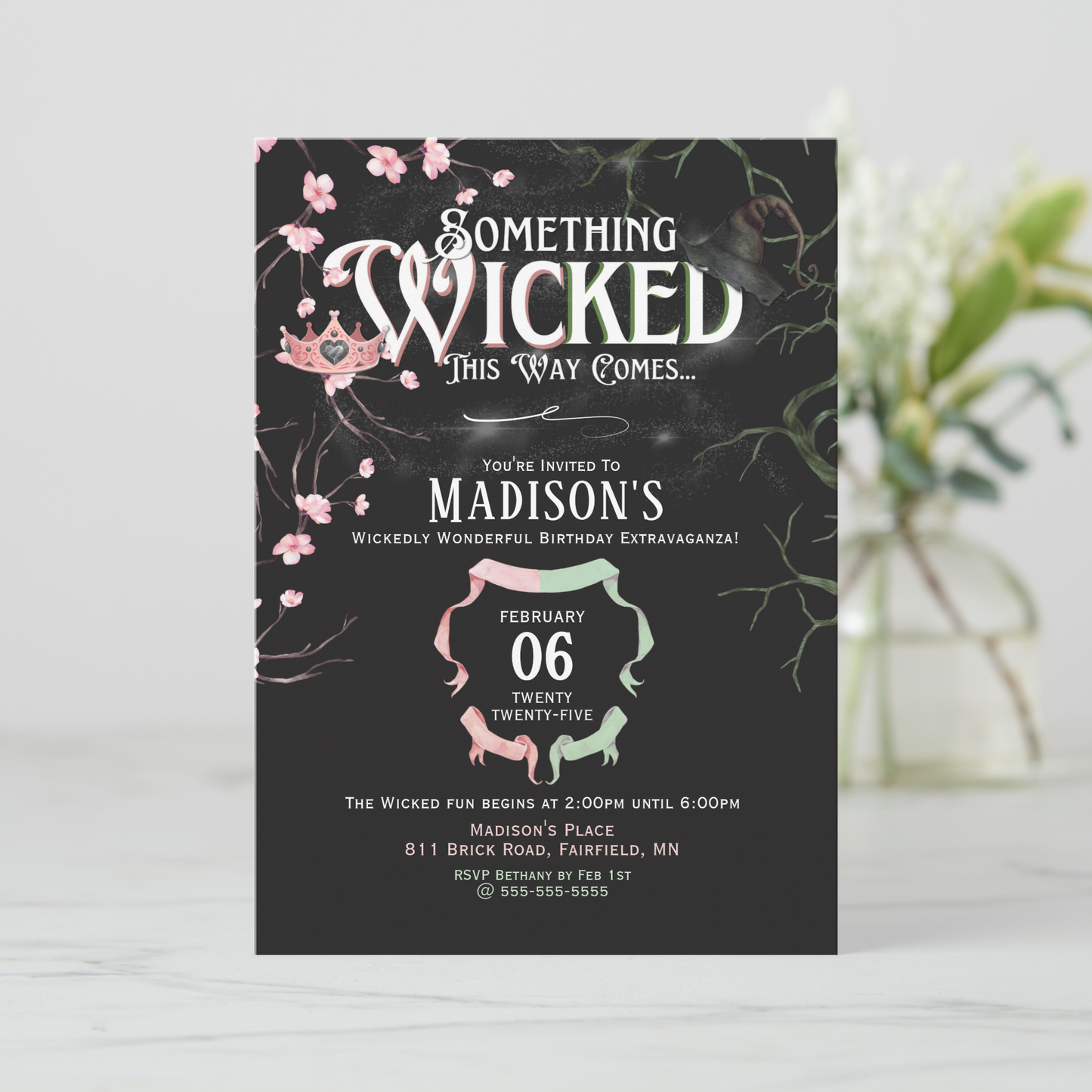 Wicked Theme Birthday Invitation