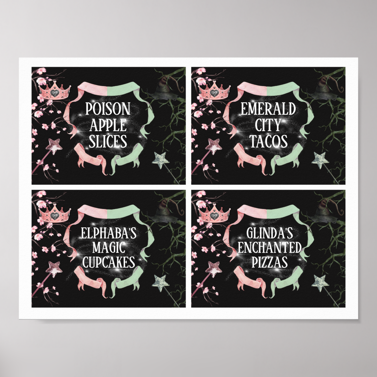 Wicked Theme Food Card Template