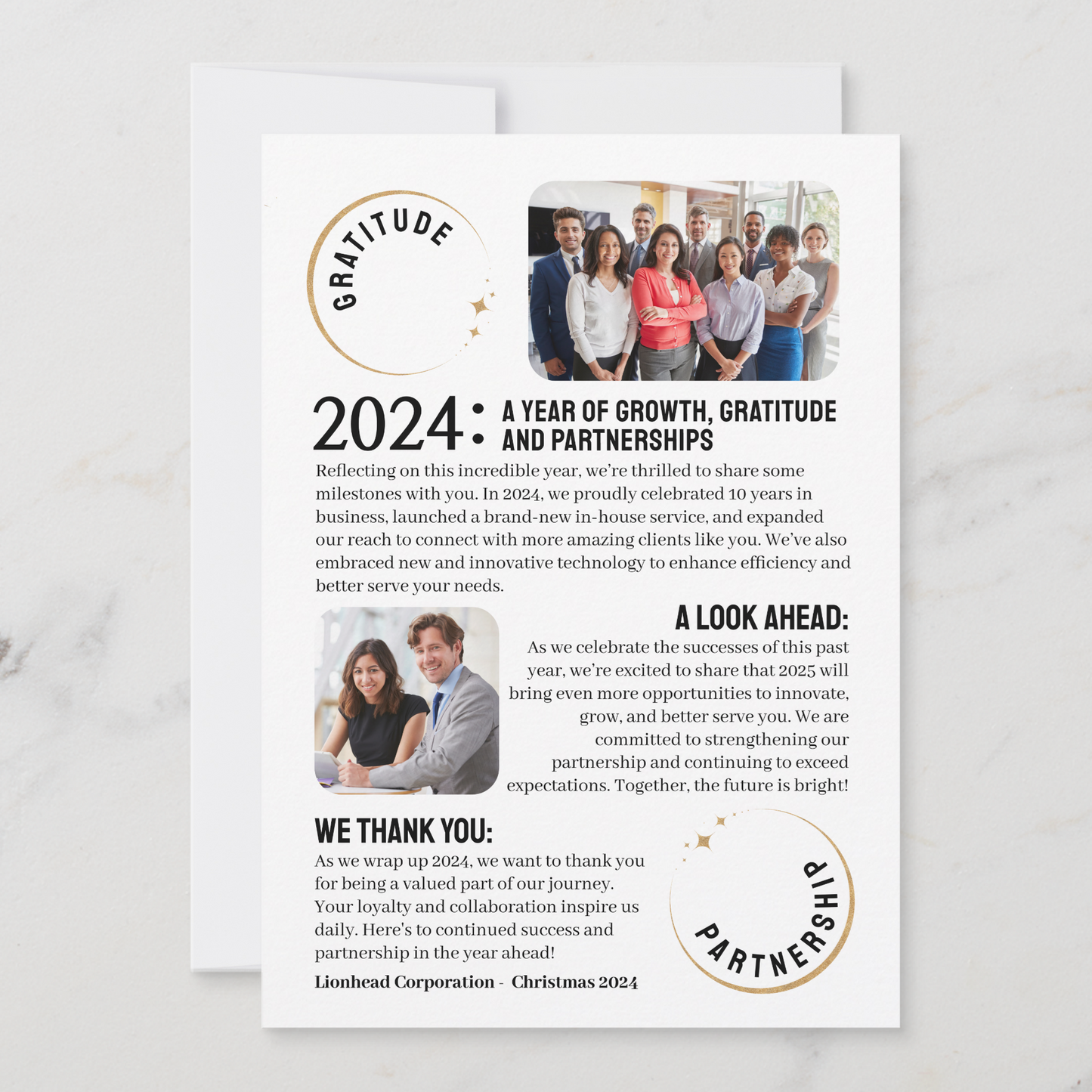 A Year In Review Business Christmas Card