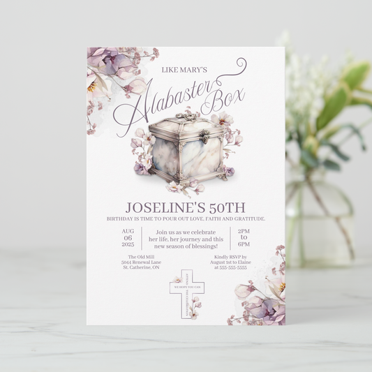 Alabaster Box Birthday Invitation Template