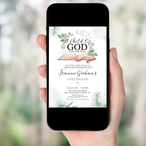 A Child Of God Baby Shower Invitation