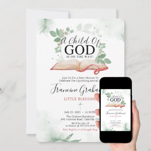 A Child Of God Baby Shower Invitation