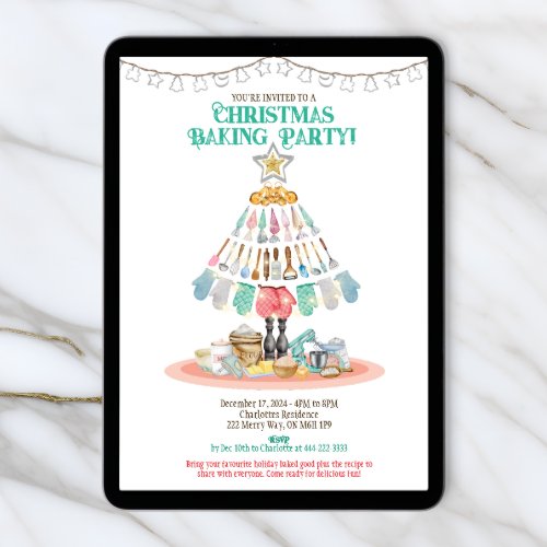 Christmas Baking Party Invitation