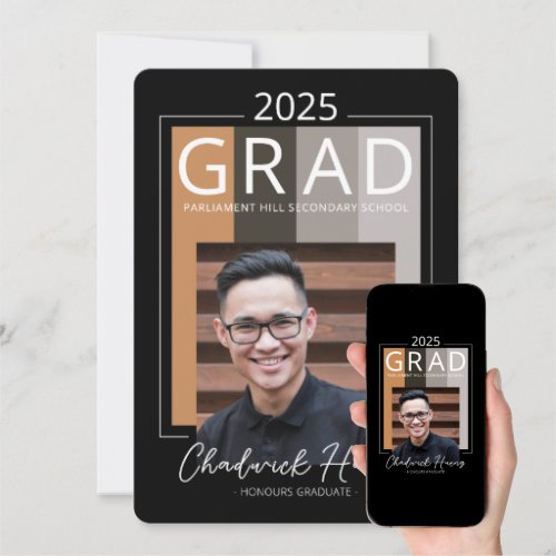 Contemporary Earth Tone Grad Party Invitation