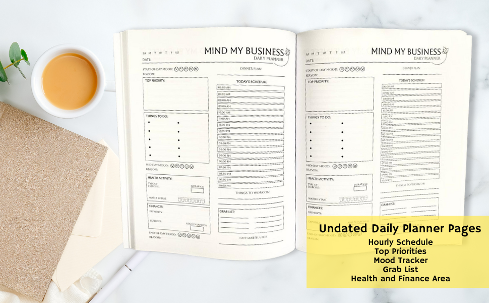 Mind My Business Minimalist Women's Daily Planner