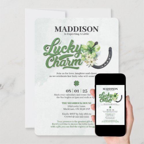 Lucky Charm Baby Shower Invitation