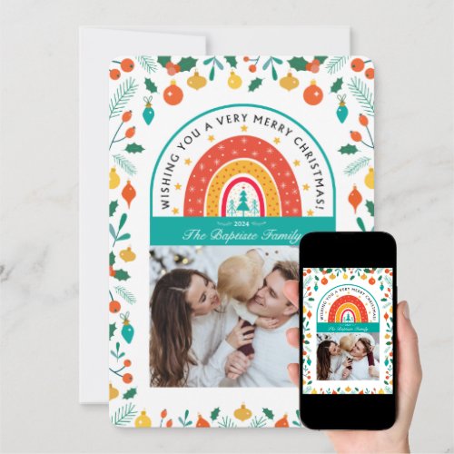 Merry Christmas Wishes Holiday Photo Card