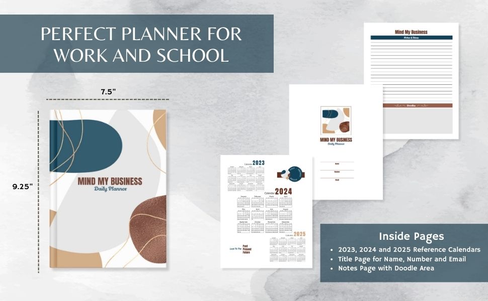 Mind My Business Abstract Design Women's Daily Planner