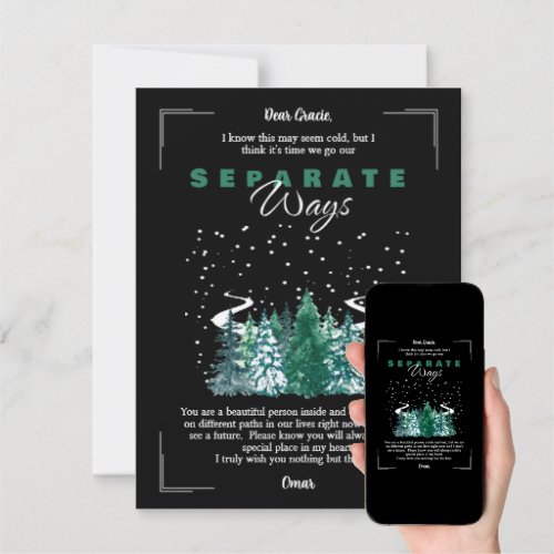 Separate Ways Breakup Card - 2 Editable Templates – Hot Oil Designs