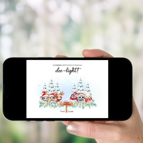 Christmas Card, Holiday Card, Co-worker Christmas Card - Size 4x6, Editable Template