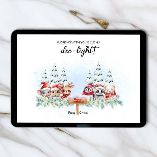 Christmas Card, Holiday Card, Co-worker Christmas Card - Size 4x6, Editable Template