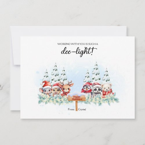 Christmas Card, Holiday Card, Co-worker Christmas Card - Size 4x6, Editable Template